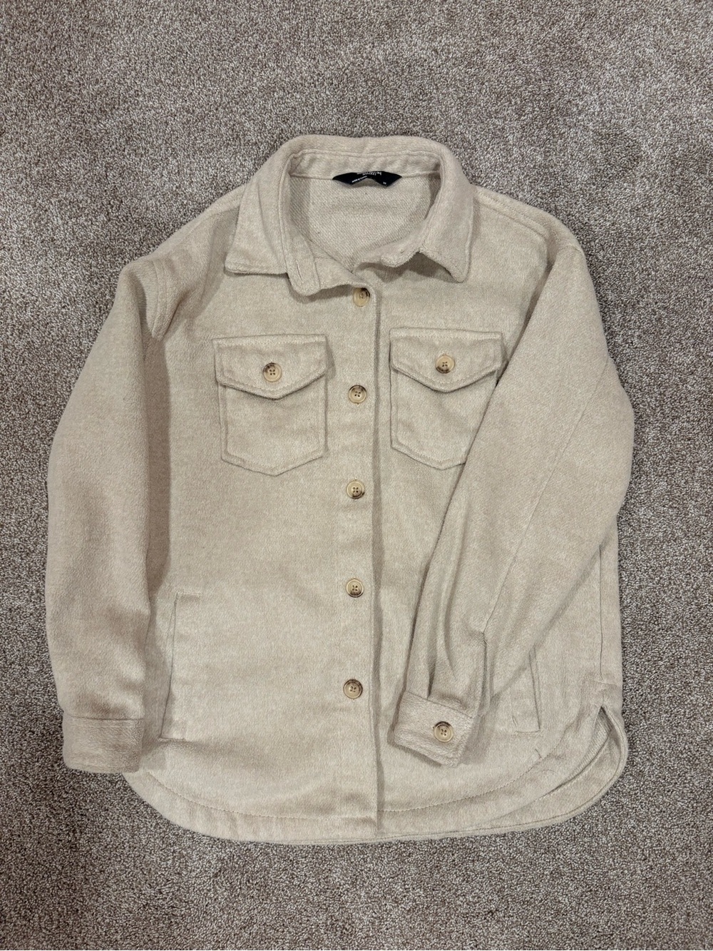 Women's Cream Utility Shacket Jacket